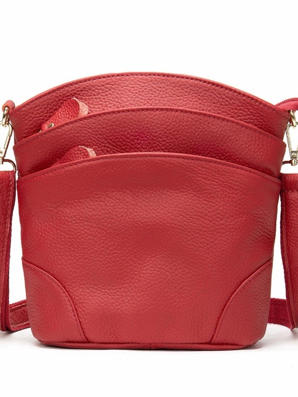 Brand new Red genuine  Leather Crossbody Bag - Stylish Everyday Carry